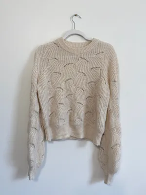 Rolla's Laura Sweater Size Medium / 10 vanilla cream white alpaca knit fall thumbnail 2