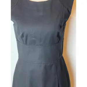 French Connection‎ Black Capped Sleeve Cotton Blend Sheath Dress Size 6 thumbnail 5