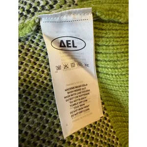 Aelfric Eden Sheep Pastoral Landscape Knit Sweater Green Pink Size Medium thumbnail 4