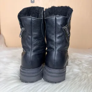 Avellini Leather Faux Fur Convertible Ankle Moto Boots Size 41/US 9.5 thumbnail 5
