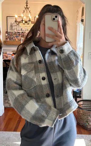 Flannel Jacket Gray Size M thumbnail 1