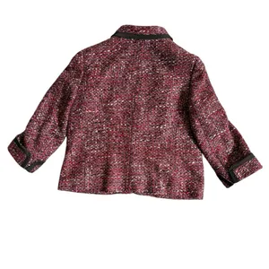 Talbots Blazer Womens Size 14 Red Black Tweed Preppy Old Money Office Casual thumbnail 3