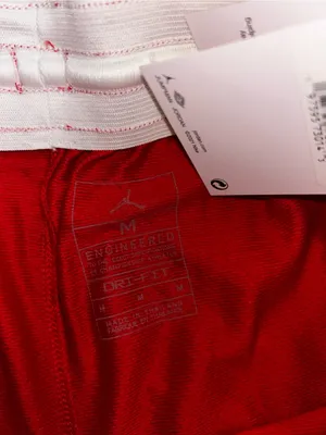 Jordan Red and White Women's Athletic Shorts thumbnail 4