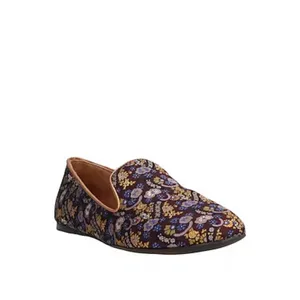 Tory Burch Jacquard Smoking Slipper Loafer Plum Gold Floral Size 7 NIB‎ thumbnail 5