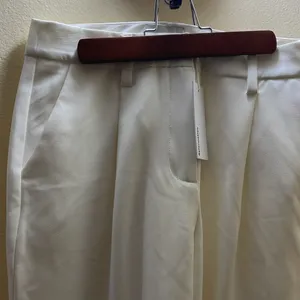 Reformation Alexa Wide Leg Cream Trousers size 2 thumbnail 3