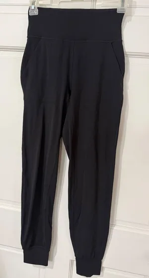 Lululemon Black High Waist Jogger Pants Size 2 thumbnail 1