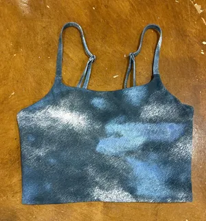 Nike Shimmery Blue Cropped Cami Tank Top thumbnail 1