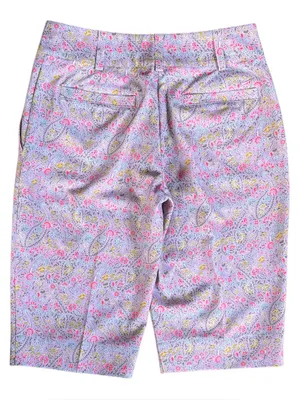 Like New Nike Golf Bermuda Shorts Lavender Floral Paisley Size 8 thumbnail 7
