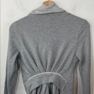 We the Free Free People Ebb and Flow Zip Up Ruffle Sweatshirt size XS Gray thumbnail 10