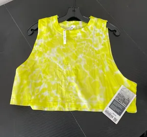 Lululemon All Yours Cropped Cotton Tank Top *Tie Dye size 8 in Marmoleado Tie Dye Highlight Yellow thumbnail 7