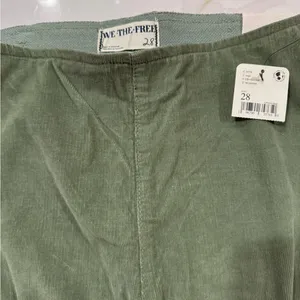 We The Free NWT Free People High Waisted Corduroy Pants Size 28 Green thumbnail 4