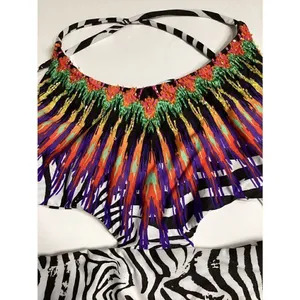 New. Pilyq beaded animal print swimsuit. thumbnail 6