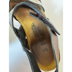 Naot Metallic Leather Wedge Sandals Women 37‎ 6.5 Comfort Minimalist Orthopedic thumbnail 5