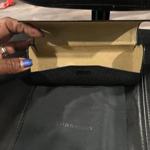 Burberry Black Case with Gold Logo includes Burberry cleaning cloth. thumbnail 7