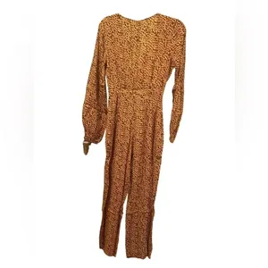 ✨ L*Space Danika Jumper Leopard Print Long Sleeve Wide Leg‎ Jumpsuit Sz S NWT ✨ thumbnail 3