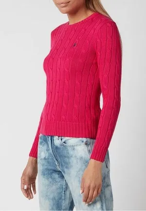 Polo Ralph Lauren ladies julieanna pink cotton pullover crewneck sweater M thumbnail 1