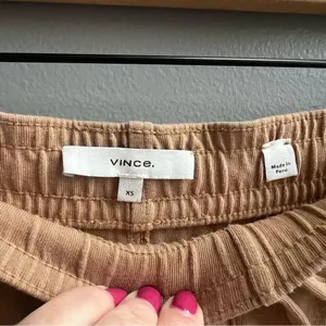 VINCE Cropped Wide Leg Pant in Dune Size XS Tan Tie Waist Drawstring Casual Pant thumbnail 5