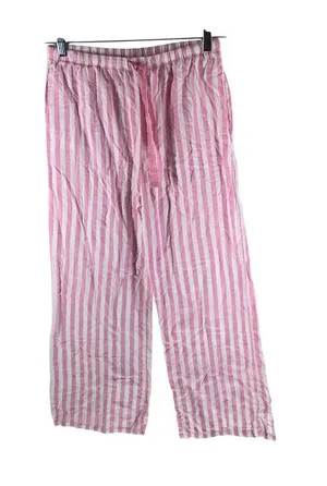 Felina Womens Pajama Pants Pull On Drawstring Striped Pink White M thumbnail 1