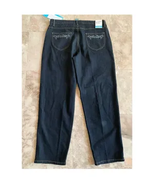 Embroidered dark wash jeans thumbnail 10