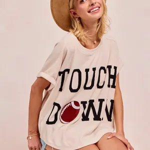 BiBi‎ Game Day Touchdown Letter Patches Waffle Short Top thumbnail 6
