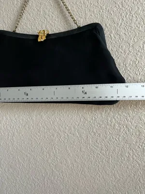 Vintage satin evening bag black thumbnail 6