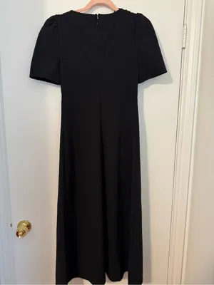 NWT Astr The Label Black V-Neck Bow Detail Midi Dress Size Small (S) thumbnail 7