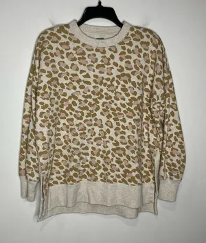 Aerie leopard print sweatshirt side slits women’s size small casual‎ athleisure thumbnail 1