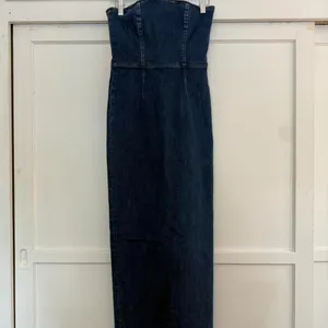 NWT Reformation Jeans Eugenia Denim Strapless Midi Dress Simcoe Blue Women's 2 thumbnail 3