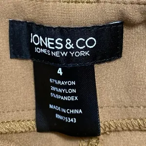 Jones & Co Women's Tan High Rise Baggy Palazzo Wide Leg Trousers Pants Size 4 thumbnail 4