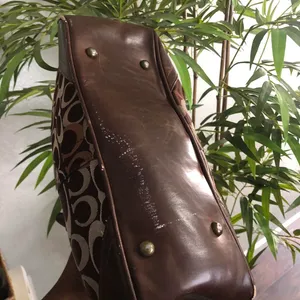 Coach 2000s Y2K Signature Optic Brown Gallery Leather Tote Shoulder Hand Bag Purse Brass Hardware #Preppy #Academia #Old Money #Vintage #Whimsygoth Some wear as pictured Approx 12” Wide x 9” Tall x 4.5” deep thumbnail 5