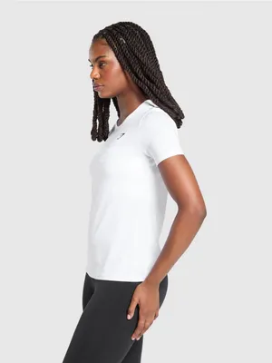 Gymshark White Training T-shirt crewneck short sleeve active casual top logo L thumbnail 5