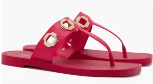 Larroudé Milan Slide‎ Cushioned Sandal (Women), Scarlett Red, Size 8/9, NWT thumbnail 1
