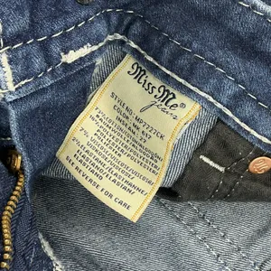 Miss Me Dark Blue Skinny Jeans with Embellished Pockets 679 thumbnail 4