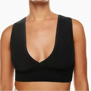Aritzia Babaton Black Ribbed Cropped Tank thumbnail 1