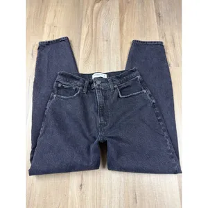 Abercrombie & Fitch 80s‎ Mom High Rise Jeans Washed Black 26 2R Tapered Leg thumbnail 3