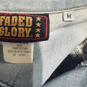 Faded Glory Womens Light Wash Denim Vest Cropped Button Up Cotton Blue Size M thumbnail 4