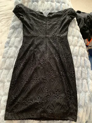 Guess Lace Off The Shoulder Black Dress thumbnail 2