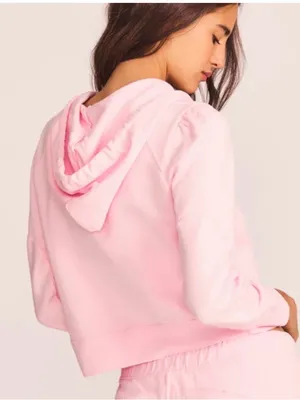 LoveShackFancy Light Pink Cropped Hoodie thumbnail 2