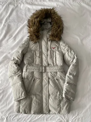Hollister Light Grey Down Puffer Parka thumbnail 1