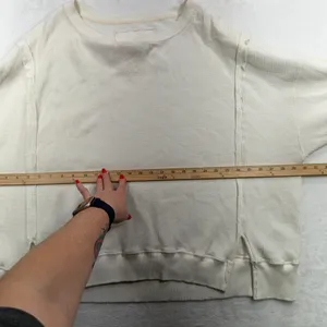 American Eagle Large Big Hug Off-the-Shoulder Waffle Sweatshirt Oversized Boho thumbnail 9