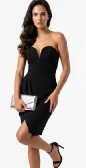 Amanda Uprichard black strapless dress size medium thumbnail 1