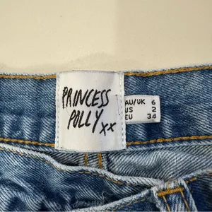 Princess Polly Holly Asymmetrical Straight Leg Denim Jean Womens 2 Mid Wash Blue thumbnail 9
