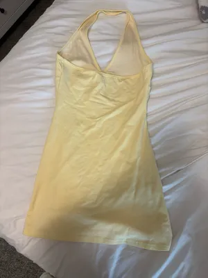 White Fox butter yellow halter dress thumbnail 4