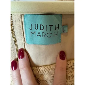 Judith March Shirt Women Large Beige Lace Embroidered Bell Sleeve Tunic Boho‎ thumbnail 7