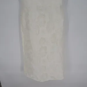 Lulus Odetta Burnout Puff Sleeve Lace-Up Midi Dress Womens Large White Floral thumbnail 4
