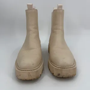Sam Edelman Boots Women 8.5 M Cream Leather LAGUNA Chelsea Lug Sole Utility READ thumbnail 3