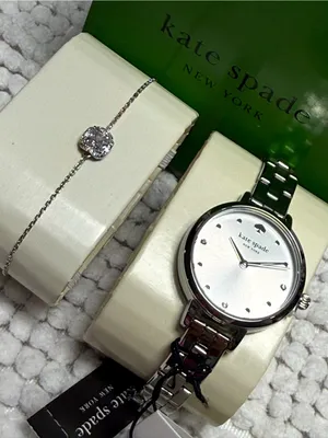 Kate Spade NY Metro Three-Hand Quartz Bracelet Watch & Crystal Bracelet Set NWT thumbnail 4