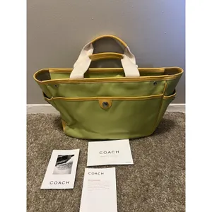 Coach Vintage Garden Tote Green Apple/ Yellow-6734 Coach Cards Included thumbnail 11