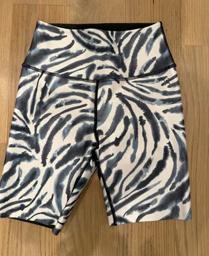 Good American Black & White Zebra-Print High-Rise Bike Shorts thumbnail 1