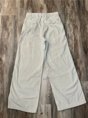 Zara Cream Wide-Leg Corduroy Pants 100% Cotton thumbnail 3